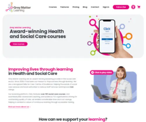 TGMgroup.net(Health and Social Care Courses Online. Grey Matter Learning) Screenshot