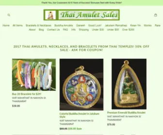 Thaiamuletsales.com(300+ Thai Amulets for Sale. Authentic Buddhist Amulets from Thailand Temples) Screenshot
