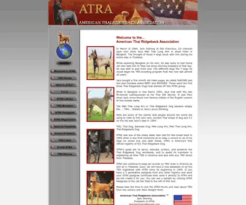 Thaidog.org(American-Thailand Ridgeback Association (ATRA)) Screenshot