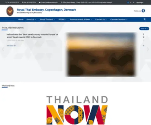 Thaiembassy.dk(ROYAL THAI EMBASSY) Screenshot