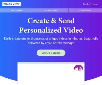 Thankview.com(Personalized Video for Building Relationships) Screenshot