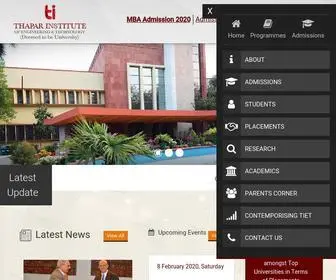 Thapar.edu(Thapar Institute) Screenshot