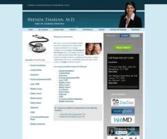 Tharianurology.com(Dr. Brenda Tharian) Screenshot