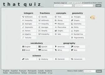 ThatQuiz.org(Math test) Screenshot