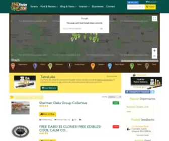 THcfinder.com(Find legal marijuana dispensaries and medical marijuana patient information) Screenshot