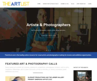 The-ART-List.com(Art &amp; Photo Calls for Visual Artists and Photographers) Screenshot