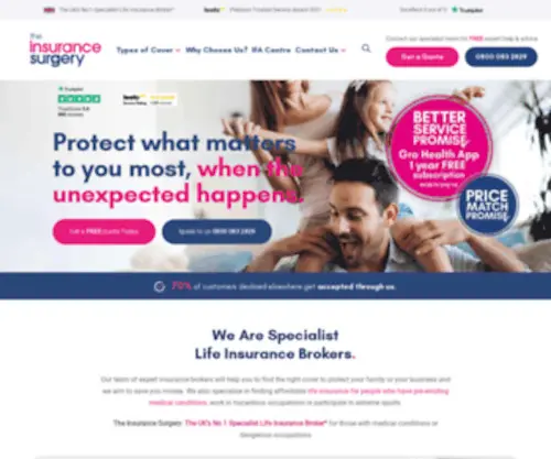 The-Insurance-Surgery.co.uk(Pre existing conditions life insurance) Screenshot