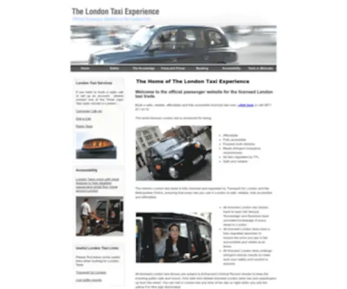 The-London-Taxi.com(The Home of The London Taxi Experience) Screenshot