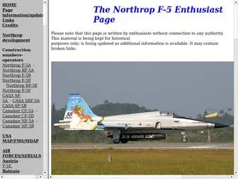The-Northrop-F-5-Enthusiast-Page.info(The Northrop F) Screenshot