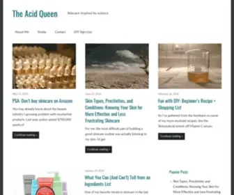 Theacidqueenblog.com(Skincare inspired by science) Screenshot