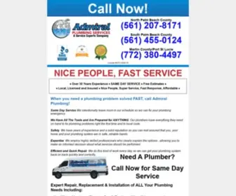 Theadmiralplumbers.com(Plumber Palm Beach) Screenshot