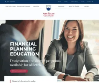 Theamericancollege.edu(The American College of Financial Services) Screenshot