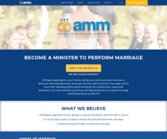 Theamm.org(American Marriage Ministries) Screenshot