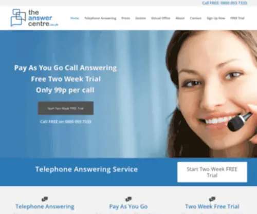 Theanswercentre.co.uk(Telephone Answering Service) Screenshot