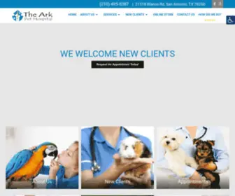 Thearksa.com(Veterinarian and Animal Hospital in San Antonio) Screenshot