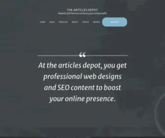 Thearticlesdepot.com(Website SEO Services to boost your online traffic) Screenshot