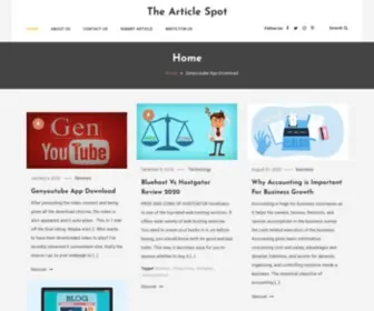 Thearticlespot.com(The article spot) Screenshot