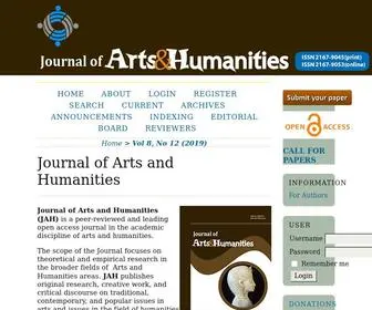 Theartsjournal.org(Journal of Arts and Humanities (JAH)) Screenshot