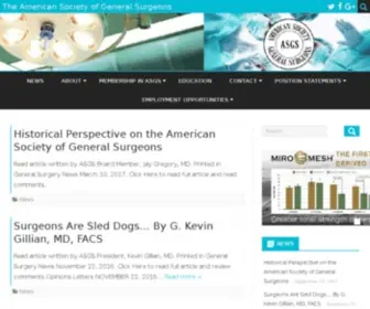 Theasgs.org(Representing the needs and interests of practicing General Surgeon Specialists) Screenshot