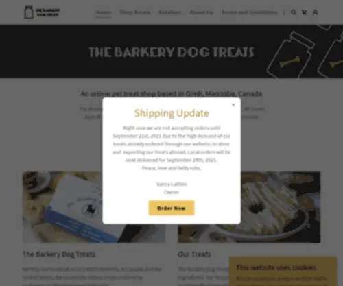 Thebarkerydogtreats.com(The Barkery Dog Treats) Screenshot