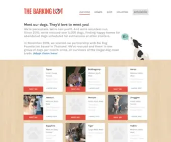 Thebarkinglot.net(Adopt A Dog in San Diego) Screenshot
