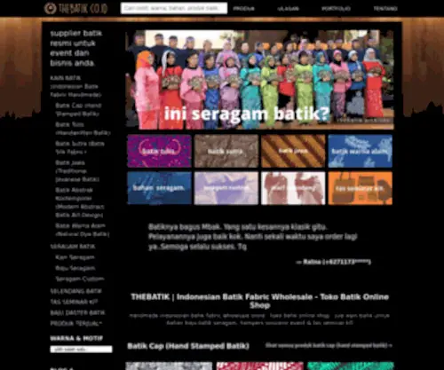 Thebatik.net(Authentic Traditional Handmade Batik Fabrics Wholesaler in Indonesia) Screenshot