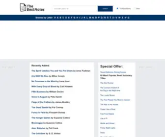 Thebestnotes.com(Popular Novel Study Guides and Summaries) Screenshot