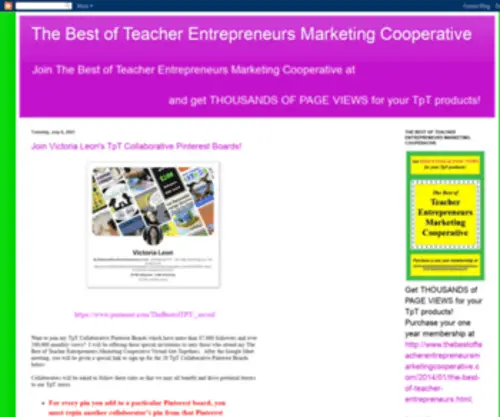 Thebestofteacherentrepreneursmarketingcooperative.com(The Best of Teacher Entrepreneurs Marketing Cooperative) Screenshot