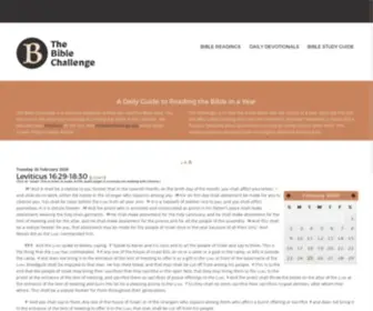 Thebiblechallenge.org(A Daily Guide to Reading the Bible in a Year) Screenshot