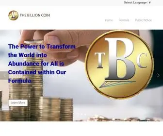 Thebillioncoin.org(TBC) Screenshot