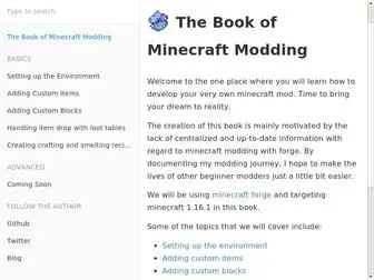 Thebookofmodding.ml(The Book of Minecraft Modding) Screenshot