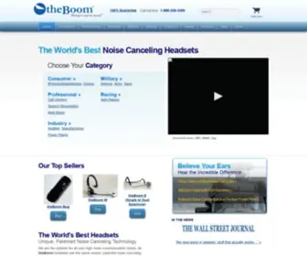 Theboom.com(TheBoom noise canceling headset gives unparalleled clarity in any noise level. theBoom) Screenshot