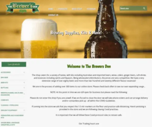 Thebrewersden.com.au(Brewing Supplies) Screenshot