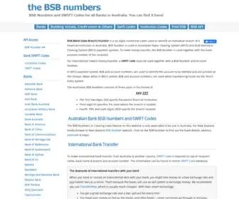 Thebsbnumbers.com(Australian Bank BSB Numbers and SWIFT Codes) Screenshot