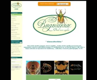 Thebugmaniac.com(The bugmaniac insect shop) Screenshot