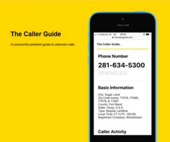 Thecallerguide.com(The Caller Guide) Screenshot