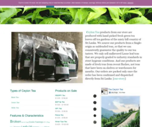 Theceylontea.com(Ceylon Tea Store) Screenshot