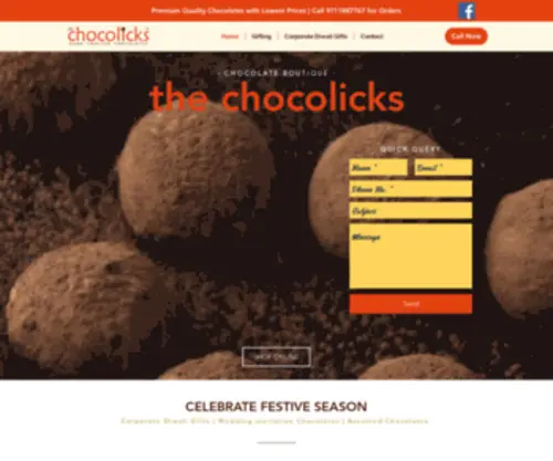 Thechocolicks.com(Handmade Chocolates for Diwali) Screenshot