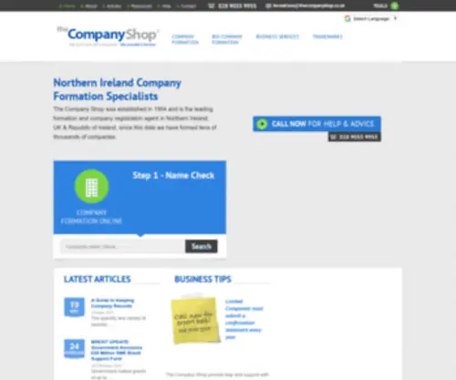 Thecompanyshop.co.uk(NI and Irish Company Formation) Screenshot