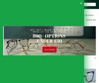 Thecoolglasses.com(Wide range of Prescription Eyeglasses at Affordable prices) Screenshot