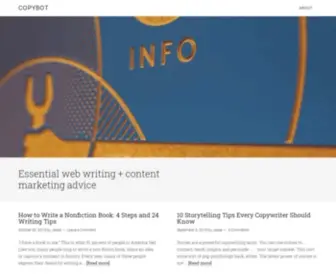 Thecopybot.com(Content marketing advice) Screenshot