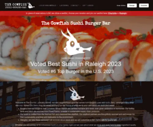 Thecowfish.com(The Cowfish Sushi Burger Bar) Screenshot