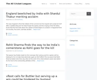 Thecricketleagues.com(The All Cricket Leagues) Screenshot