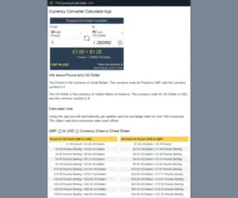 Thecurrencycalculator.com(Currency Converter Calculator App) Screenshot