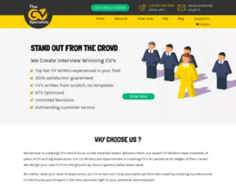 ThecVspecialists.com(Professional CV Writing Service Online) Screenshot