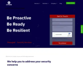 Thecyphere.com(Cyber Security Services Company) Screenshot