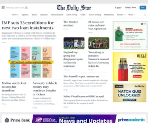 Thedailystar.net(Leading English Daily among Bangladesh Newspapers) Screenshot
