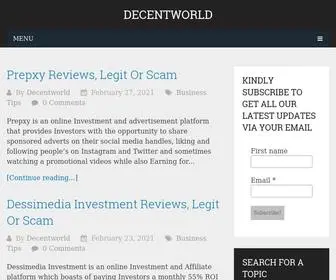 ThedecentWorld.com(Home Of Online Business Reviews) Screenshot