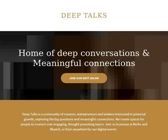 Thedeeptalks.com(Deep Talks creates spaces for deep conversations with strangers that soon become friends) Screenshot