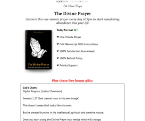 Thedivineprayer.com(The Divine Prayer) Screenshot